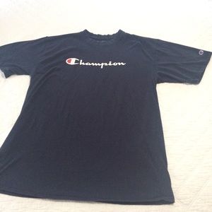 Large logo navy blue Champion tee shirt XLT tall